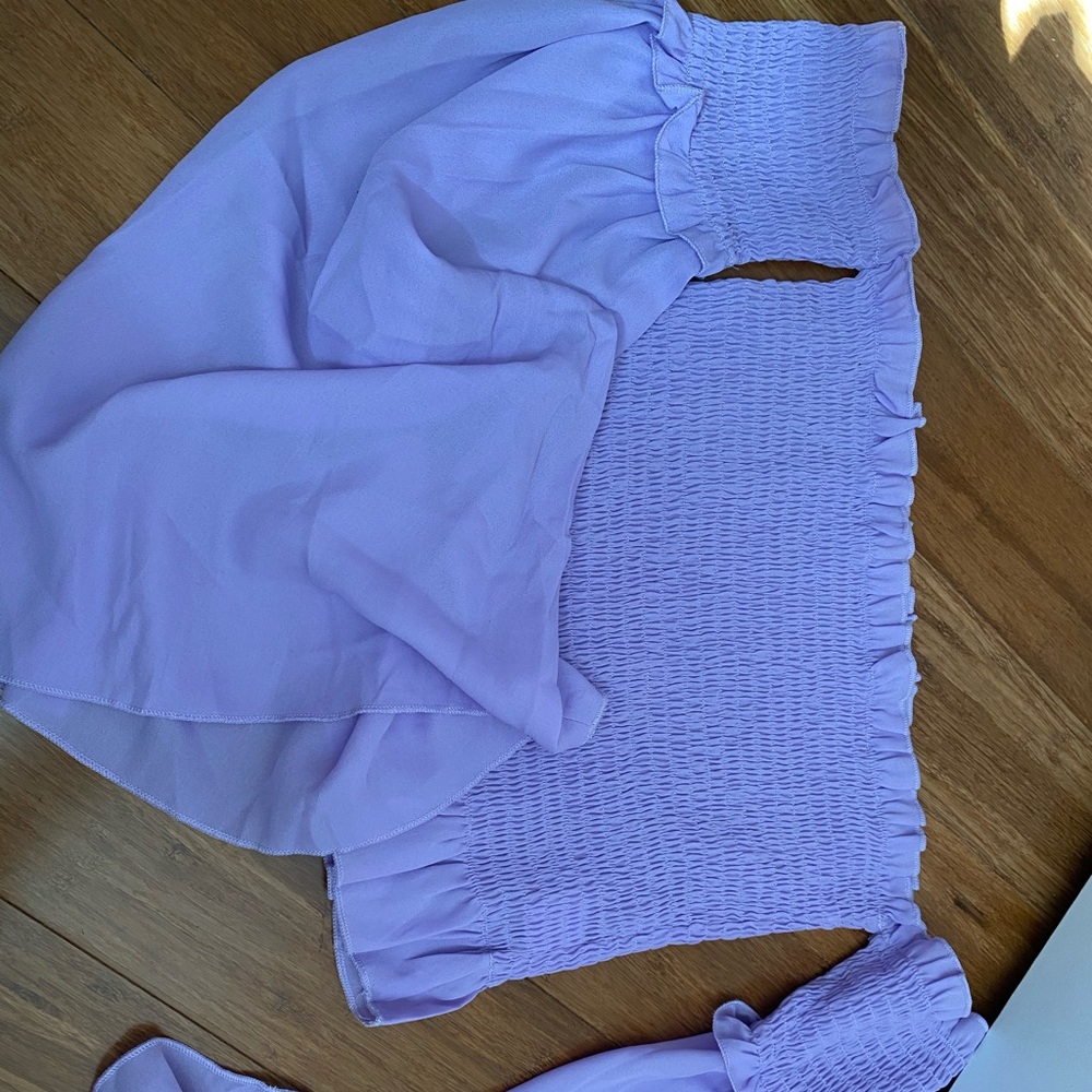 Off the shoulder bell sleeve top